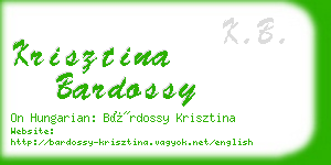 krisztina bardossy business card